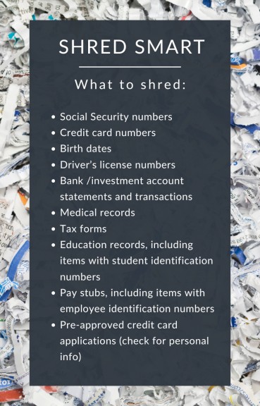 Tips on what types of document to shred